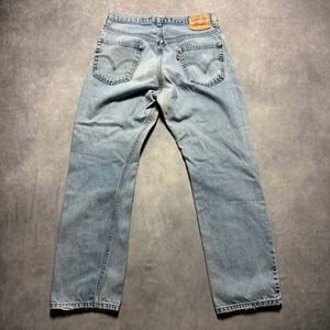 Levi's 505 Straight Leg Jeans Mens 34x32 Light Wash Vintage
